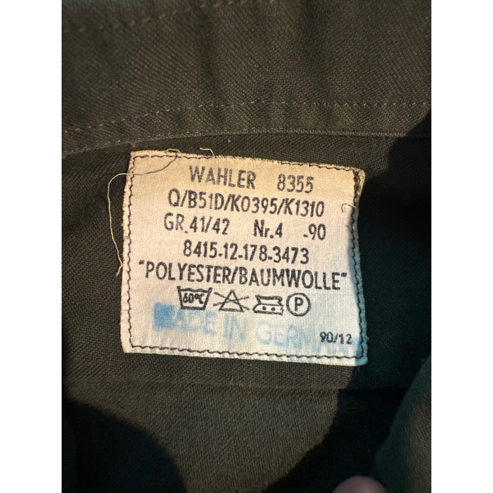 Wahler 8355 German Army Field Shirt Olive Drab Military Surplus Men Size XL 28 - Picture 4 of 6